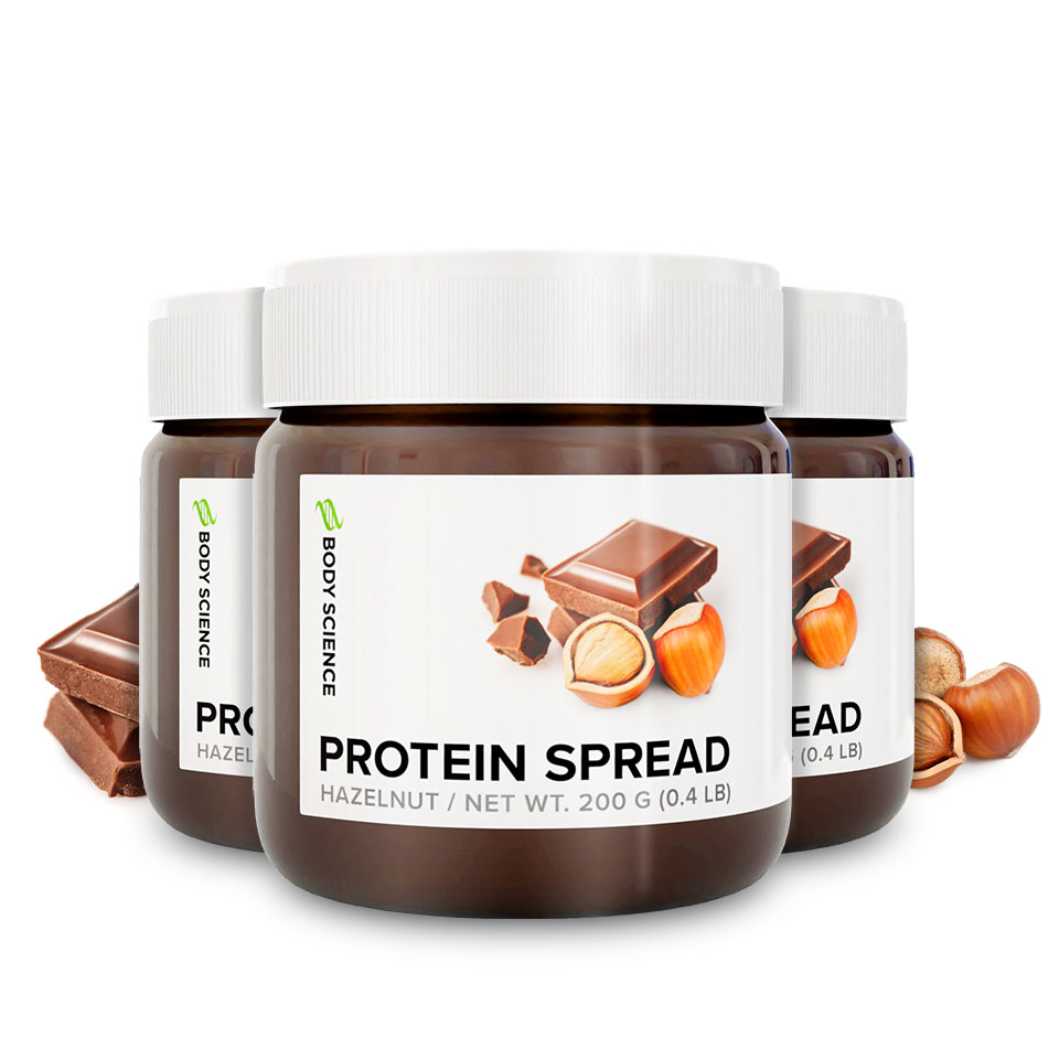 Køb Body Science 3 stk Protein Spread Hazelnut Online MM Sports