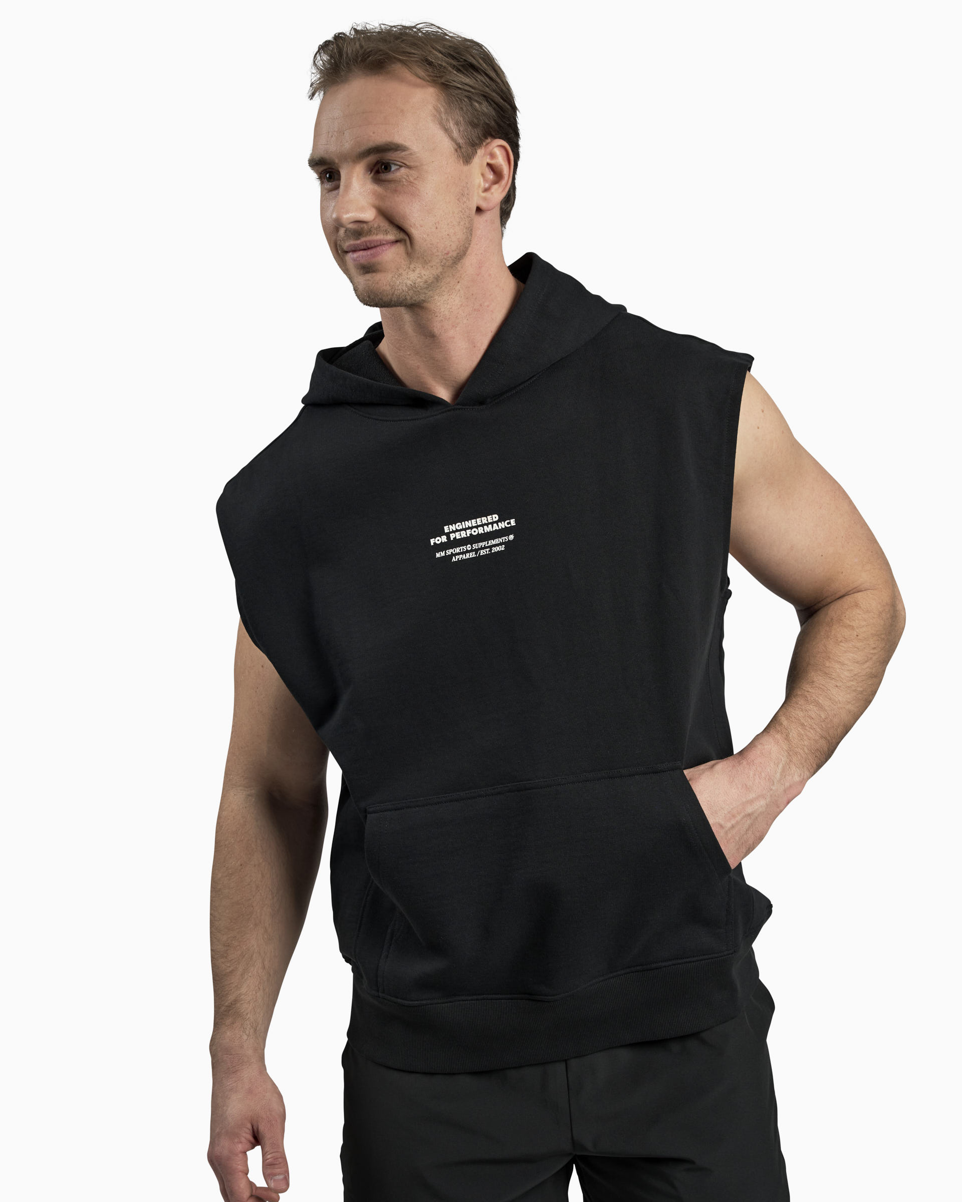 Sleeveless Hoodie, Black