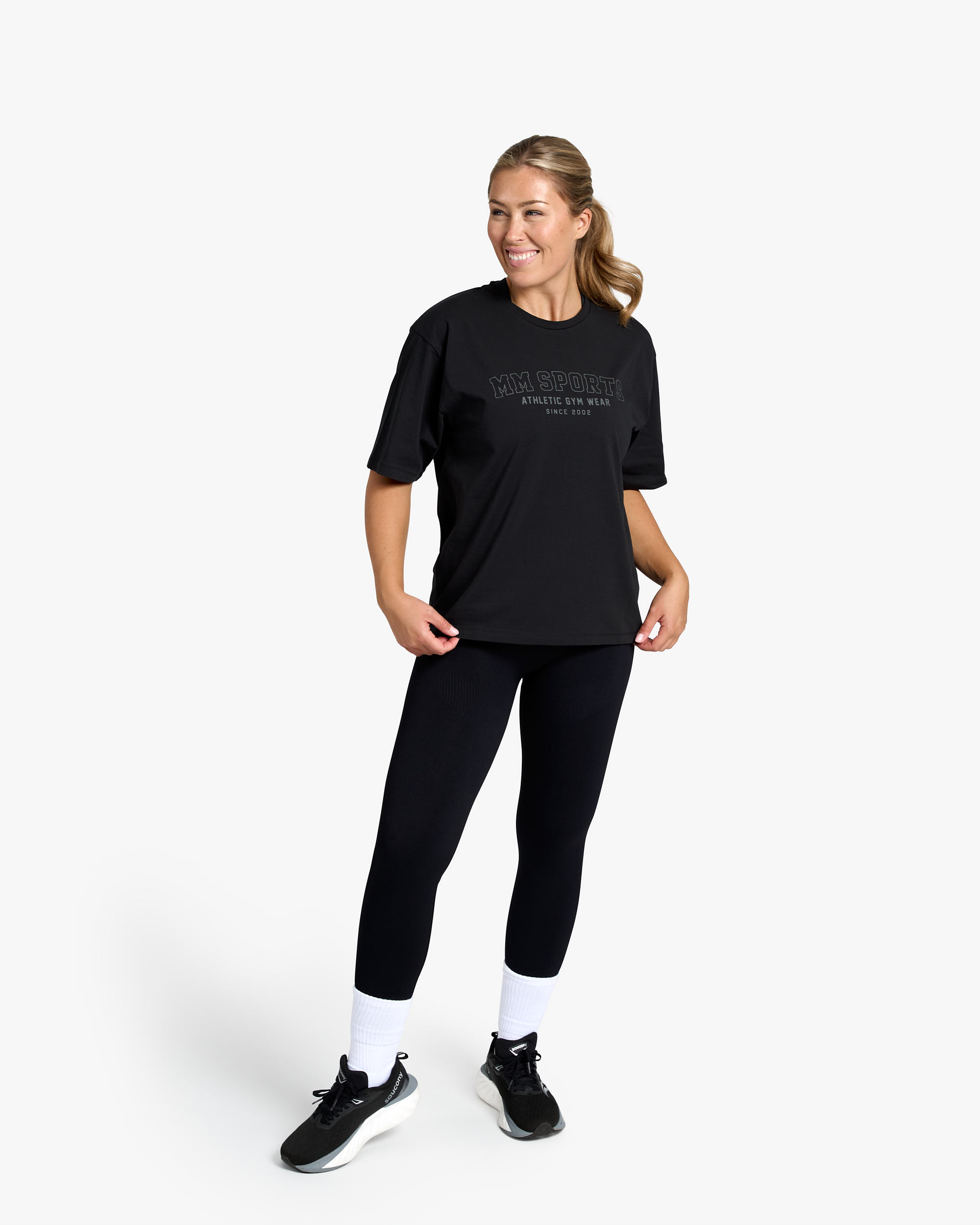 Oversize T-shirt Wmn Varsity, Black