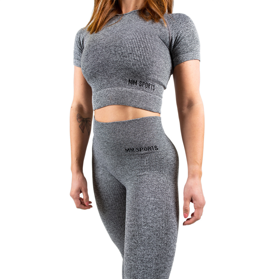 Seamless Cropped T-Shirt, Grey