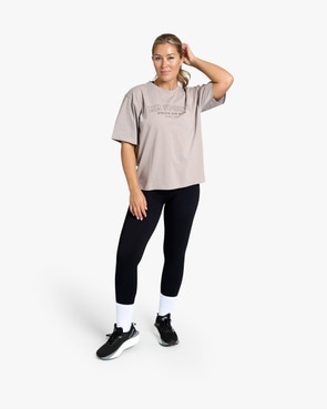 Oversize T-shirt Wmn Varsity, Taupe