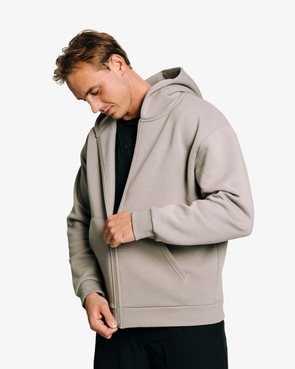 Hoodie Zip Emblem, Smoked Grey
