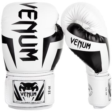 Venum Elite Boxing Gloves, White/Black