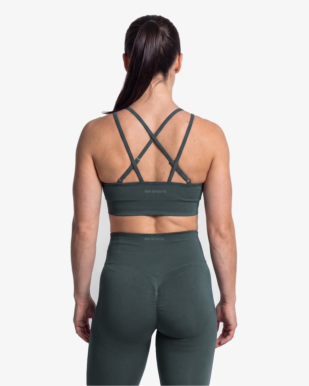 MM Sports Seamless Sports Bra, Dk Green