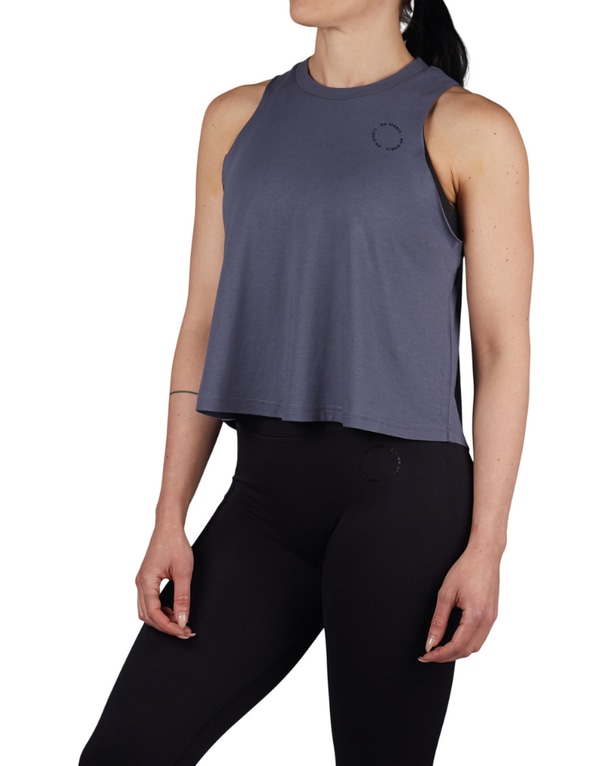 Tank High Neck, Blue/Grey