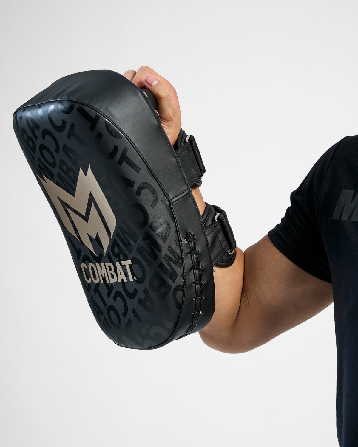 MM Combat Kick Pad Black Gold Pair MM Sports
