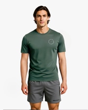 MM Sports Workout T-shirt Emblem, Faded Green