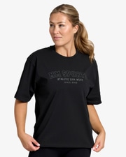 Oversize T-shirt Wmn Varsity, Black