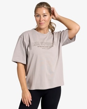 Oversize T-shirt Wmn Varsity, Taupe