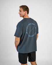 Oversized T-shirt Emblem, Faded Blue