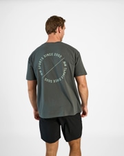 Oversized T-shirt Emblem, Faded Green